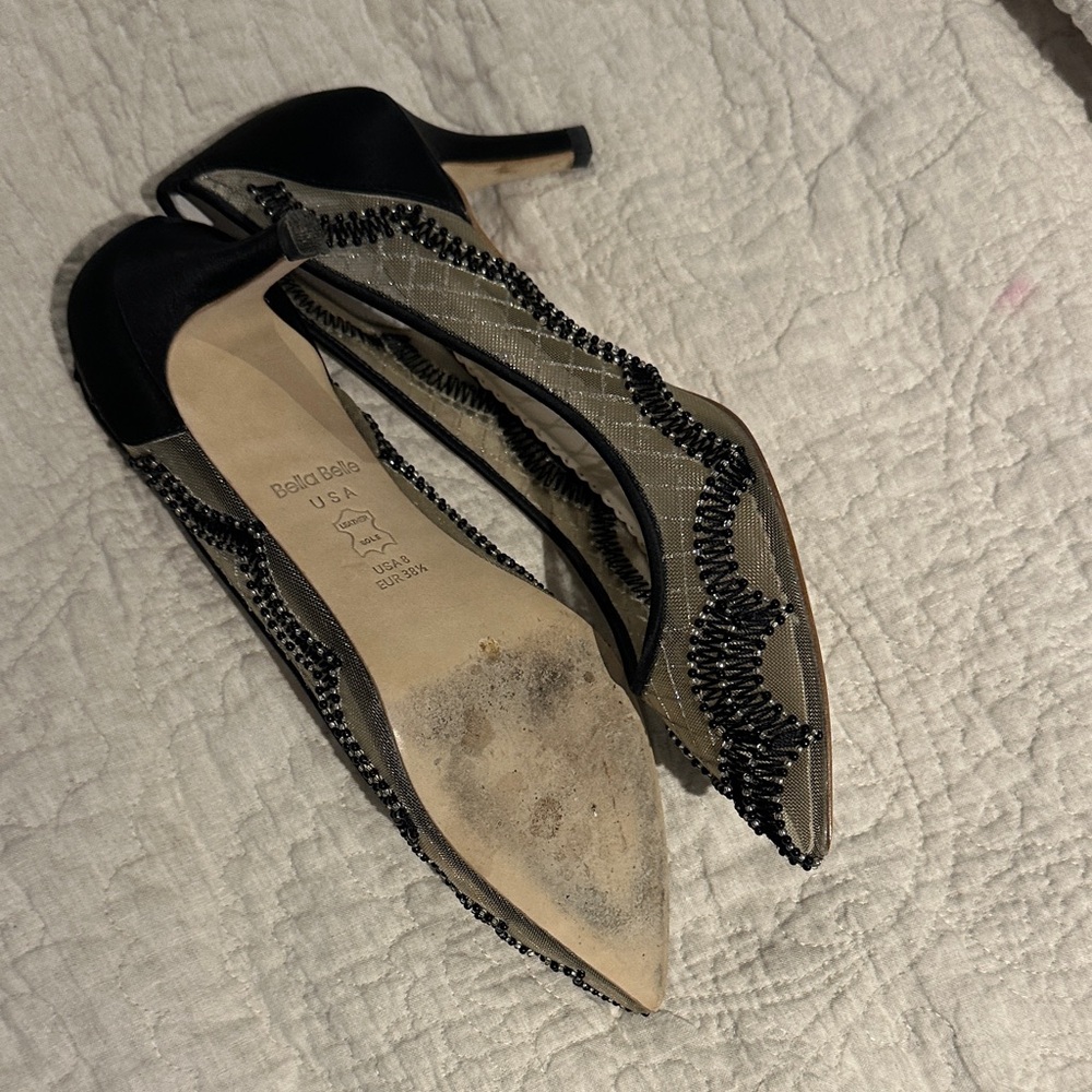 Bella Belle Nicole Silk Beaded Pumps - Picture 2 of 3